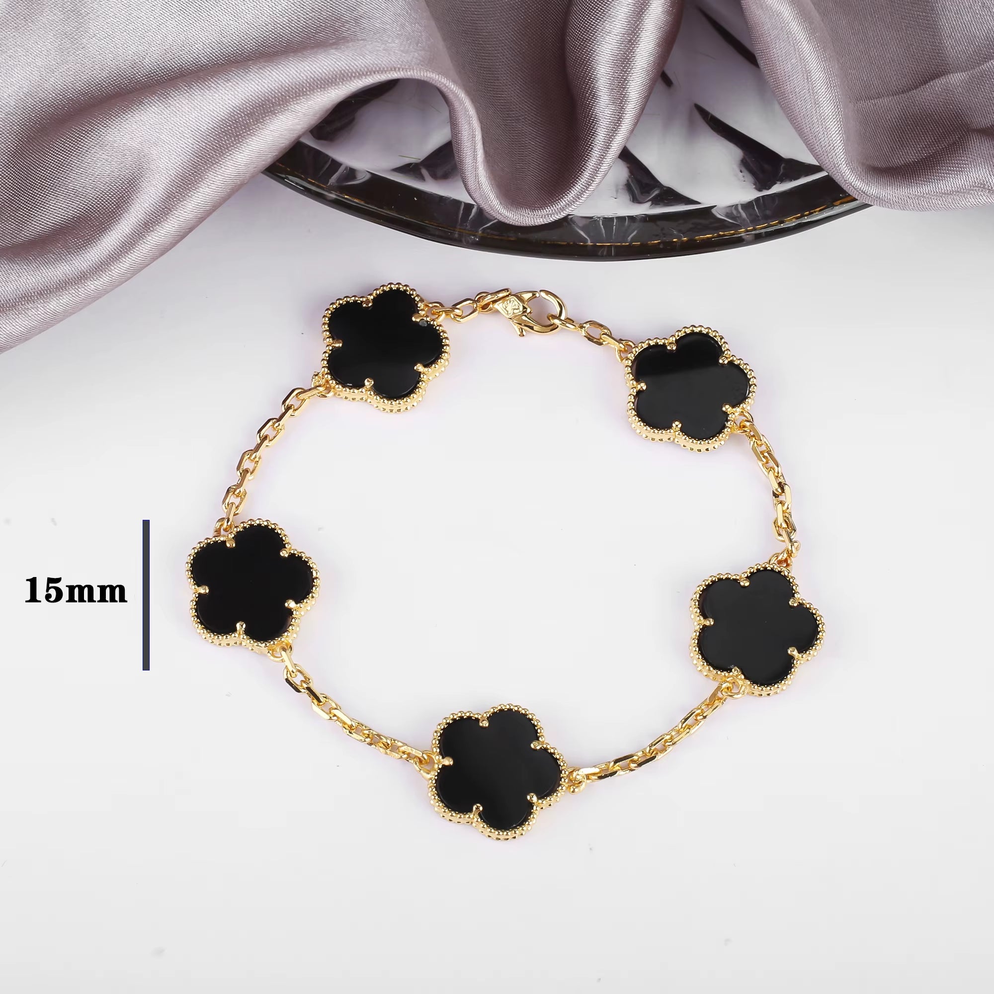 7 Colors Classic Simple Five-Leaf Flower Pendant Necklace Natural Stones Clover Choker Chain for Women Party Daily Wear Jewelry
