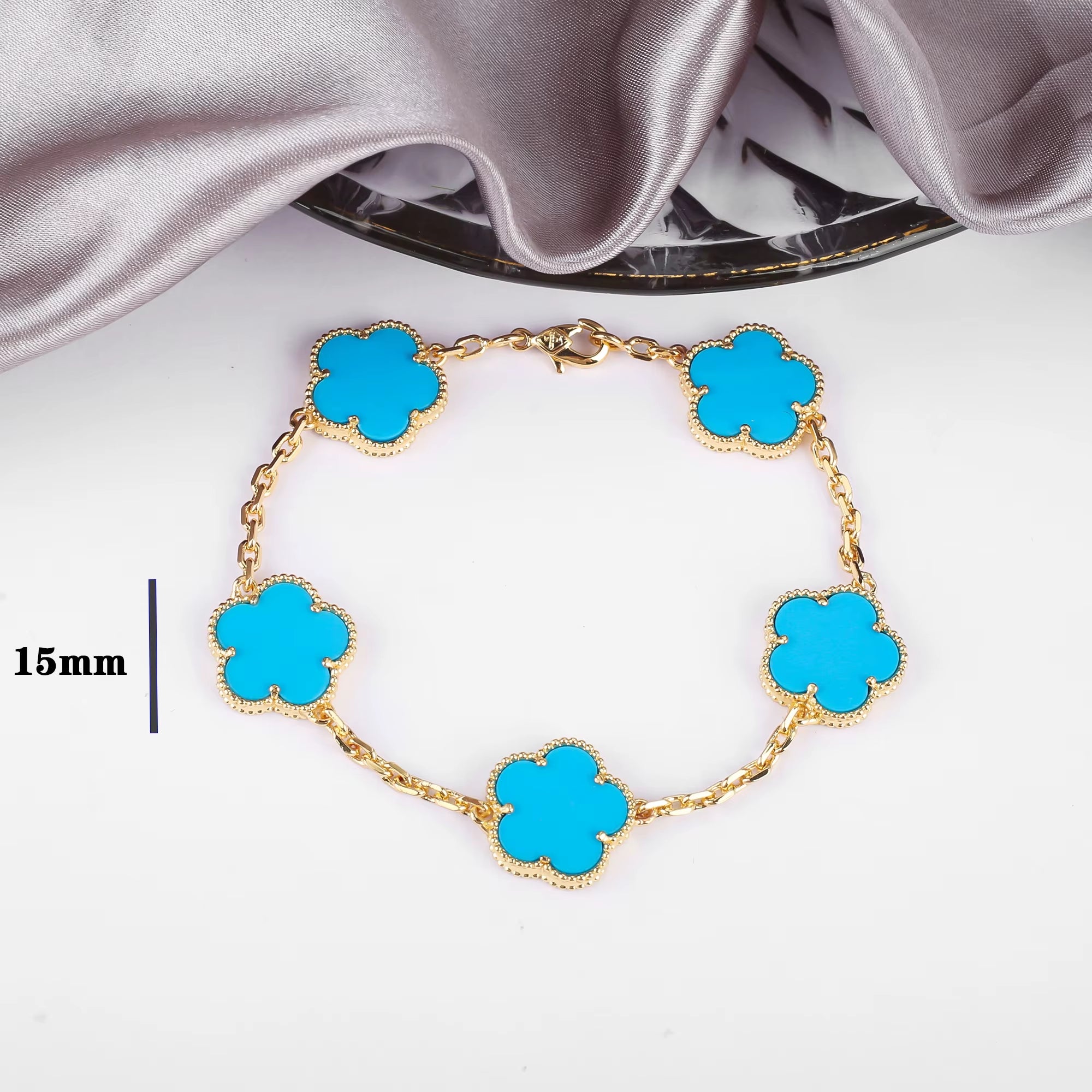 7 Colors Classic Simple Five-Leaf Flower Pendant Necklace Natural Stones Clover Choker Chain for Women Party Daily Wear Jewelry
