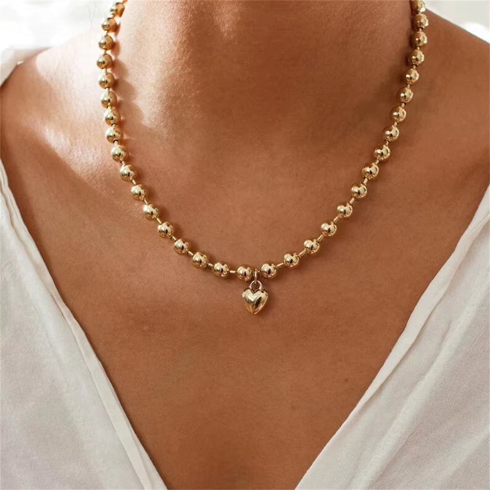 Boho Fashion Multilayer Gold-Plate Artificial Pearl Crystal Chain Necklace for Women Female Vintage ...