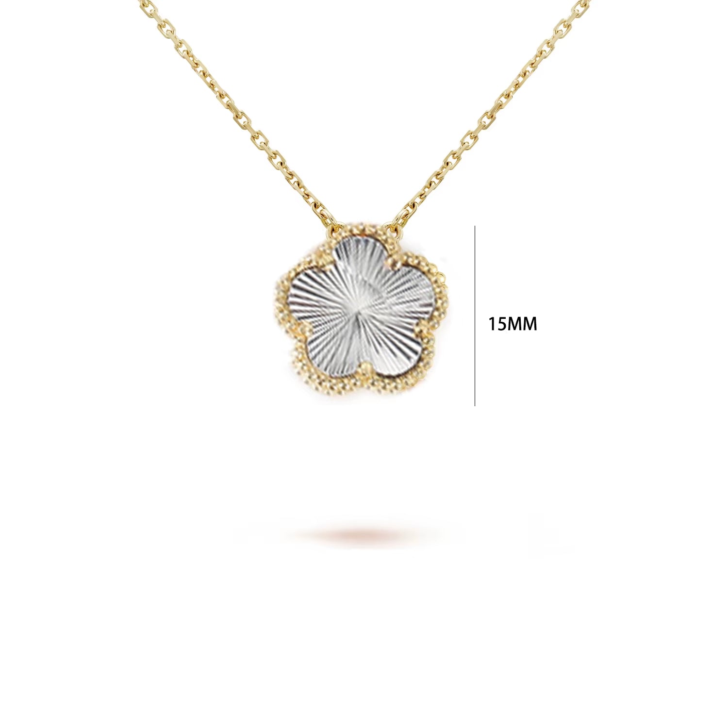 7 Colors Classic Simple Five-Leaf Flower Pendant Necklace Natural Stones Clover Choker Chain for Women Party Daily Wear Jewelry