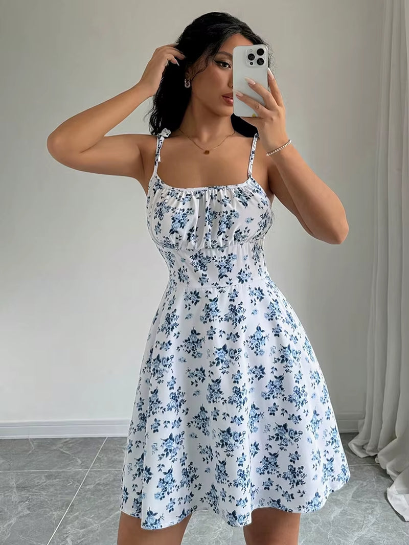 Women'S Summer Floral Spaghetti Strap Beach Short Dress,Womens Dresses,Woman Clothing,Woman Clothes,Sundress,New in Dress 2025