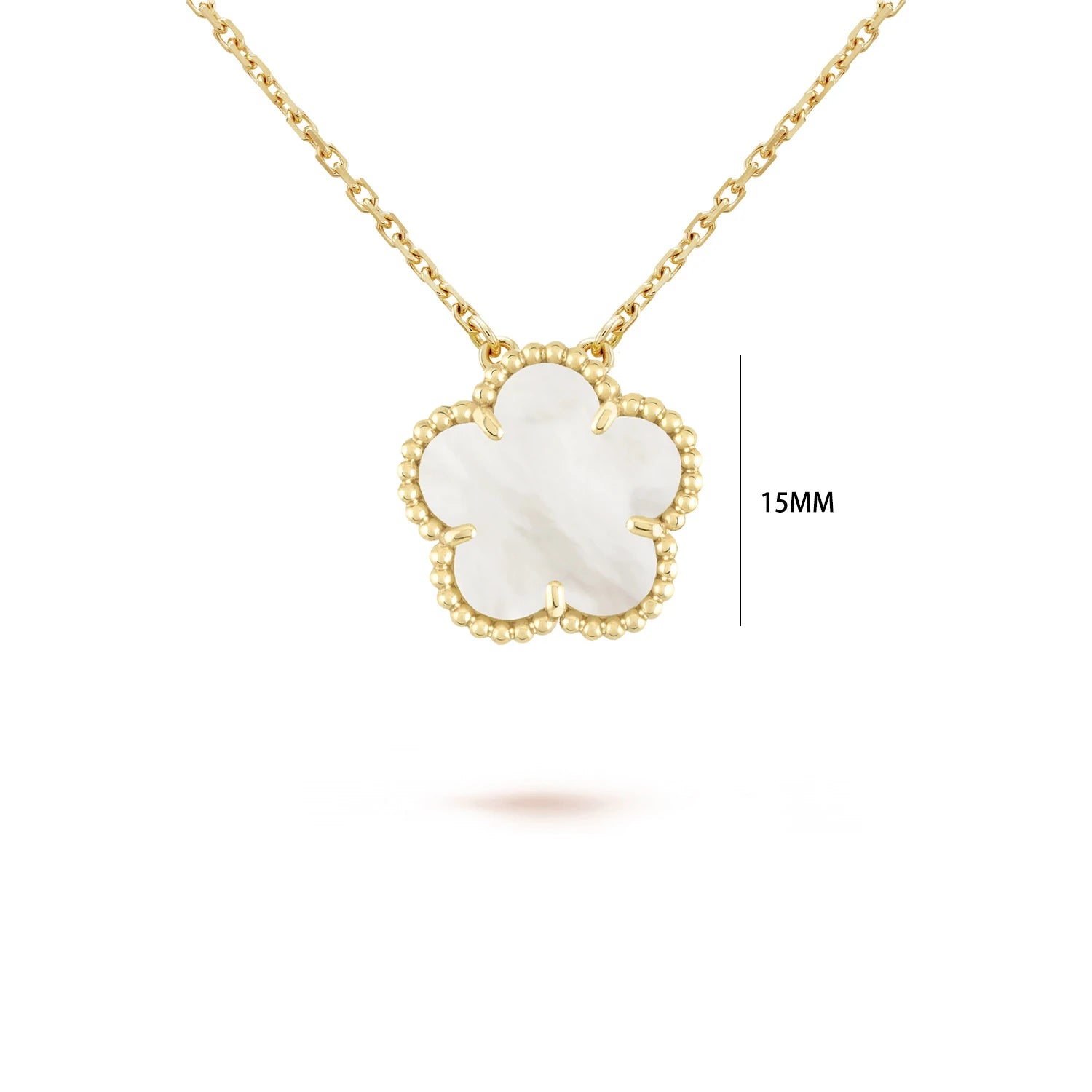 7 Colors Classic Simple Five-Leaf Flower Pendant Necklace Natural Stones Clover Choker Chain for Women Party Daily Wear Jewelry