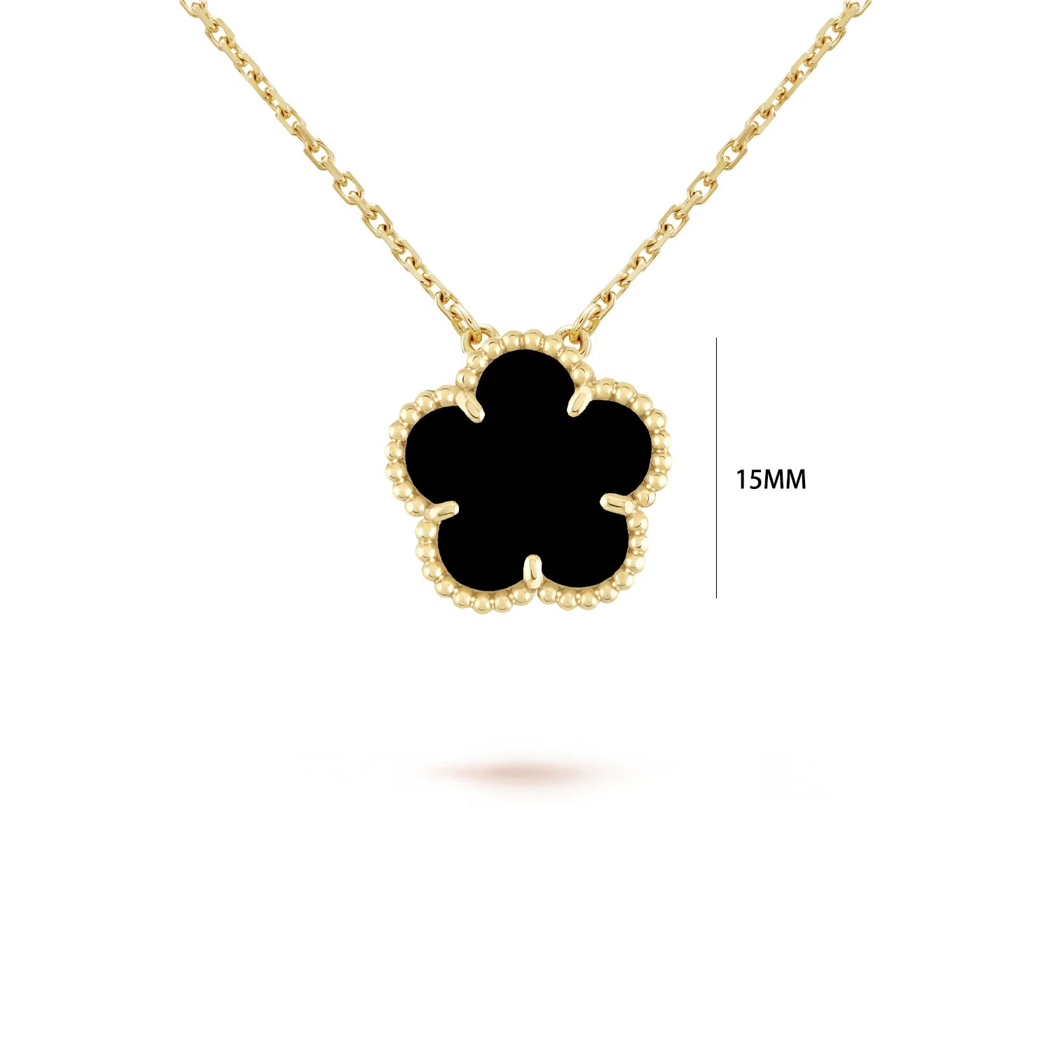 7 Colors Classic Simple Five-Leaf Flower Pendant Necklace Natural Stones Clover Choker Chain for Women Party Daily Wear Jewelry