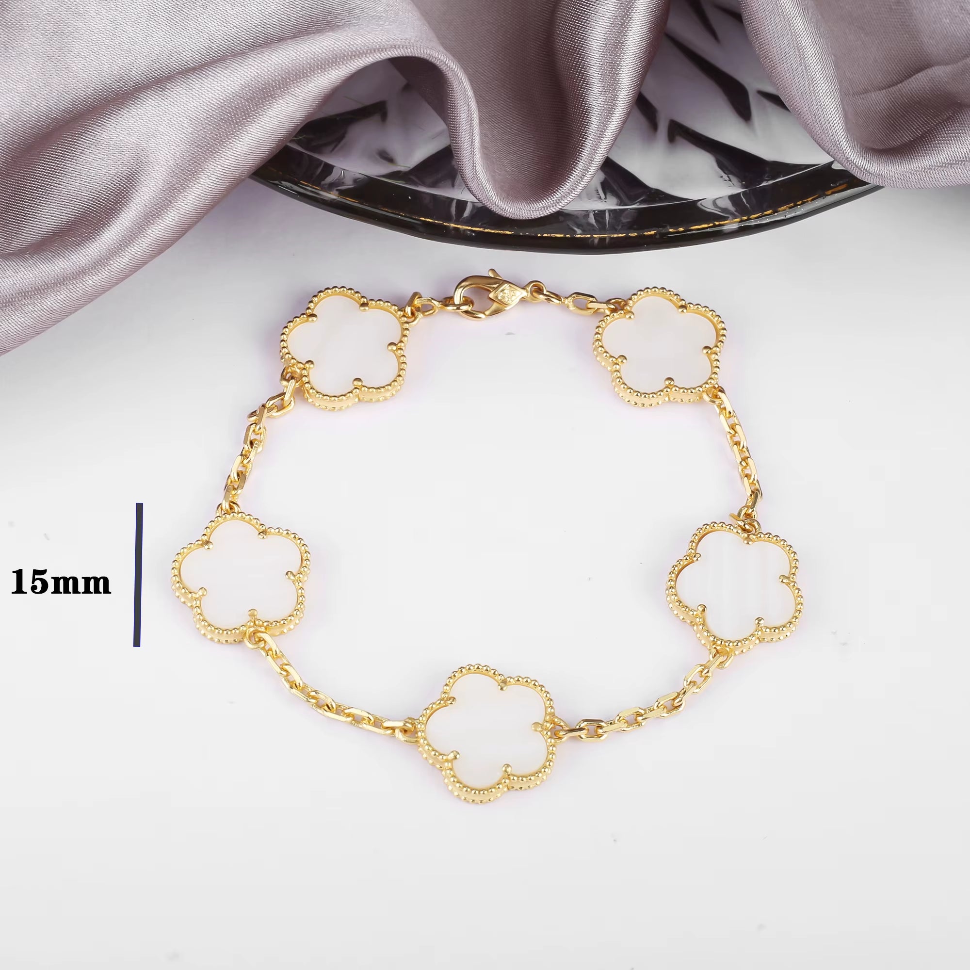 7 Colors Classic Simple Five-Leaf Flower Pendant Necklace Natural Stones Clover Choker Chain for Women Party Daily Wear Jewelry