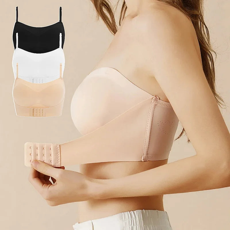 Invisible Strapless Bra for Women Wireless Push up Non Slip Wedding Brassiere Big Breasts Underwear Sexy Lingerie S-Xl plus Size