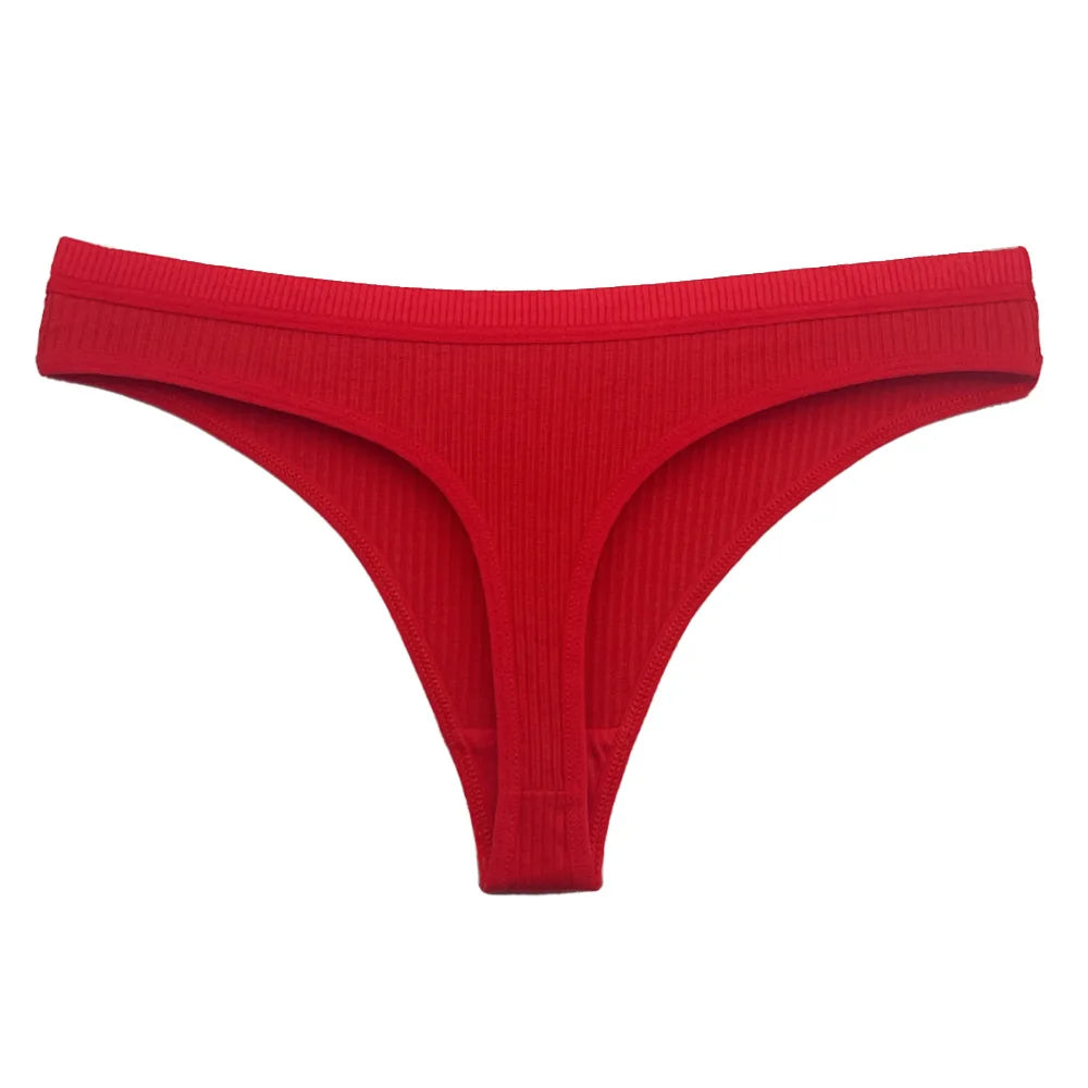 5 Pcs/Set Women Cotton Thongs Panties Sexy Low Waist G-String Ladies Brazilian Lingerie Girls Breathable Intimates Bikini