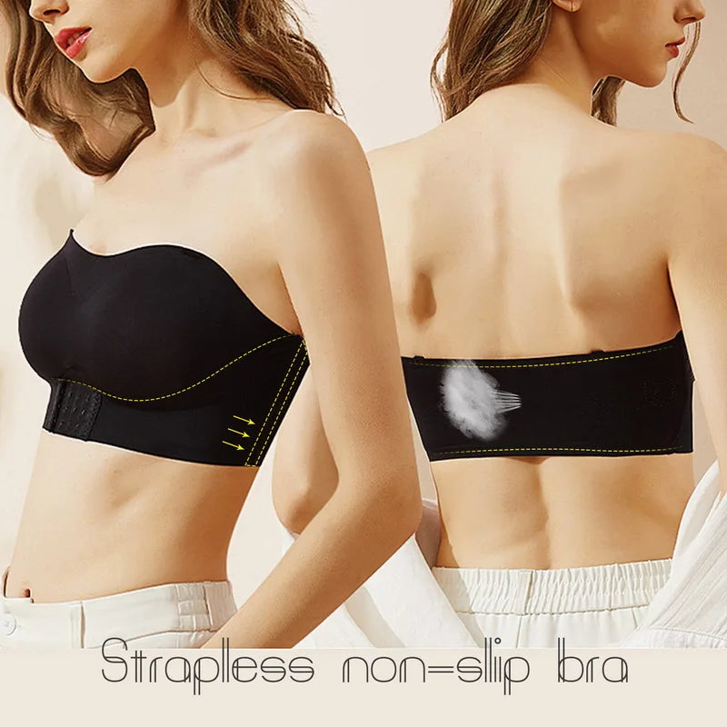 Invisible Strapless Bra for Women Wireless Push up Non Slip Wedding Brassiere Big Breasts Underwear Sexy Lingerie S-Xl plus Size