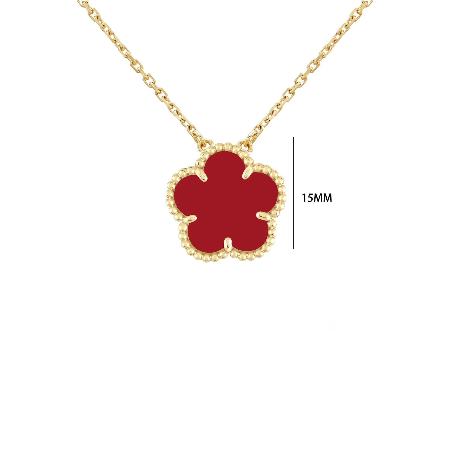 7 Colors Classic Simple Five-Leaf Flower Pendant Necklace Natural Stones Clover Choker Chain for Women Party Daily Wear Jewelry