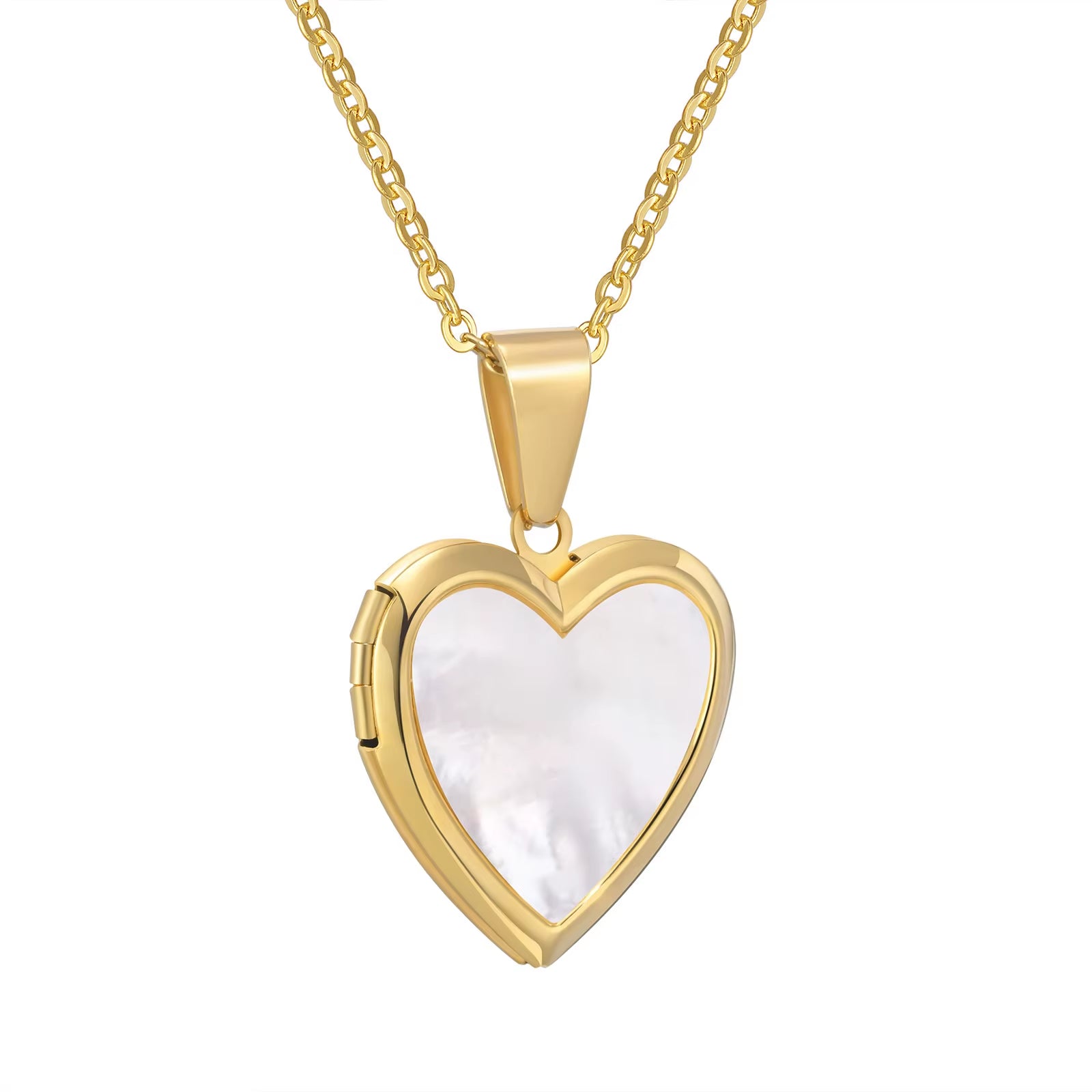 Women Locket Necklaces, Openable Heart Pendants, Stainless Steel Shell Photo Frame Necklace
