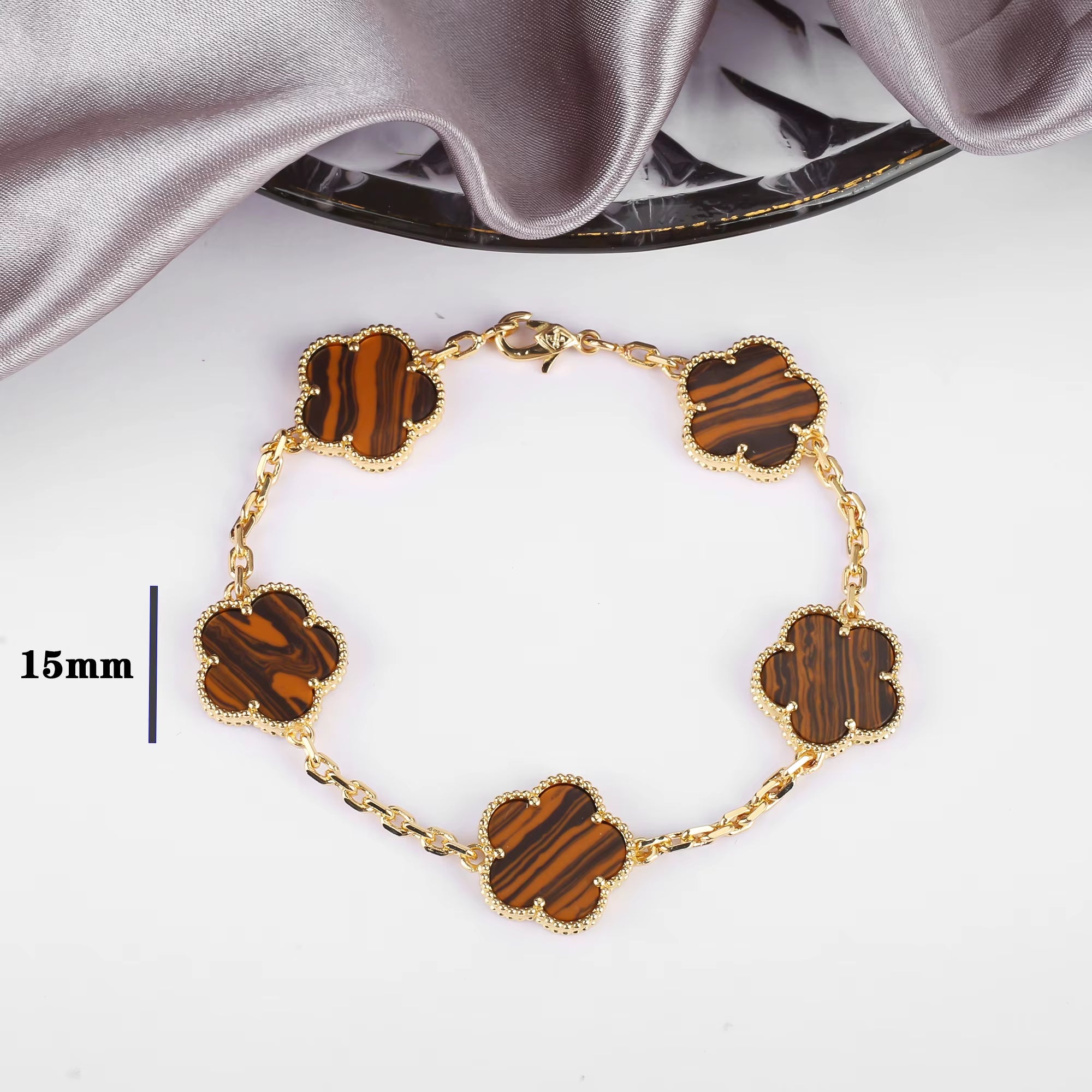 7 Colors Classic Simple Five-Leaf Flower Pendant Necklace Natural Stones Clover Choker Chain for Women Party Daily Wear Jewelry