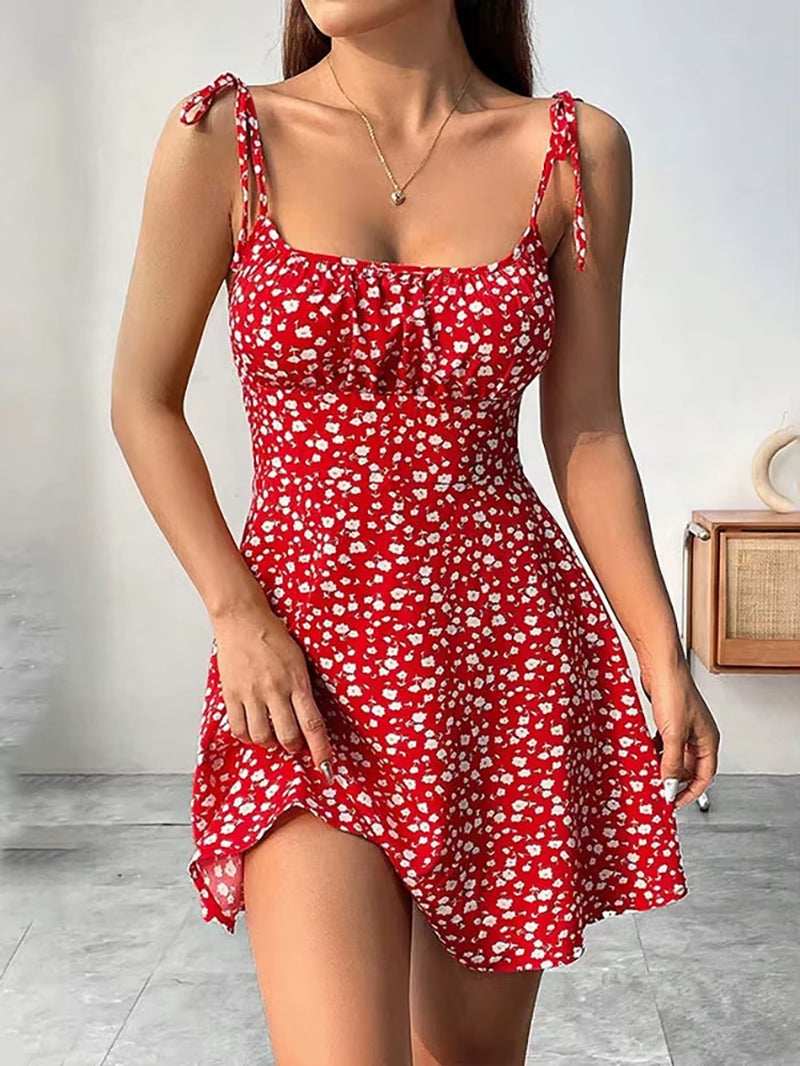 Women'S Summer Floral Spaghetti Strap Beach Short Dress,Womens Dresses,Woman Clothing,Woman Clothes,Sundress,New in Dress 2025