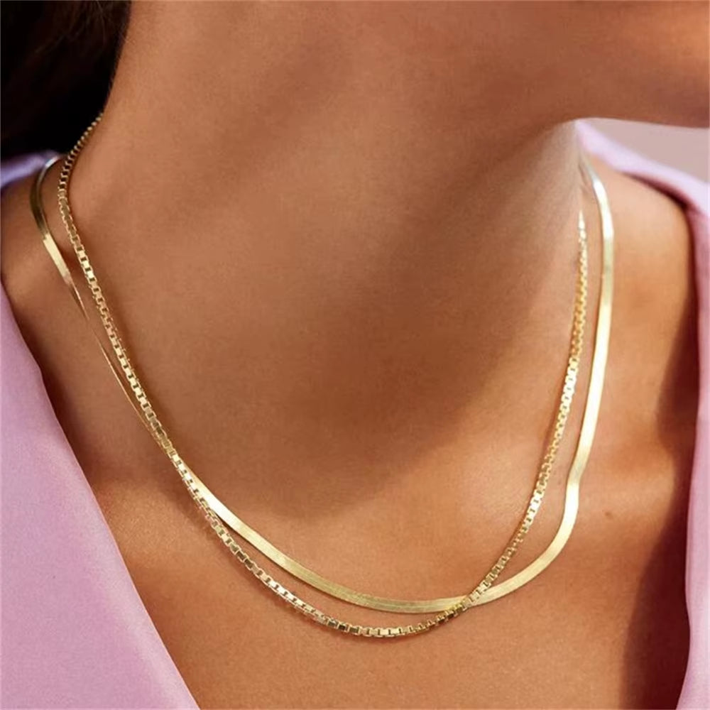 Boho Fashion Multilayer Gold-Plate Artificial Pearl Crystal Chain Necklace for Women Female Vintage ...